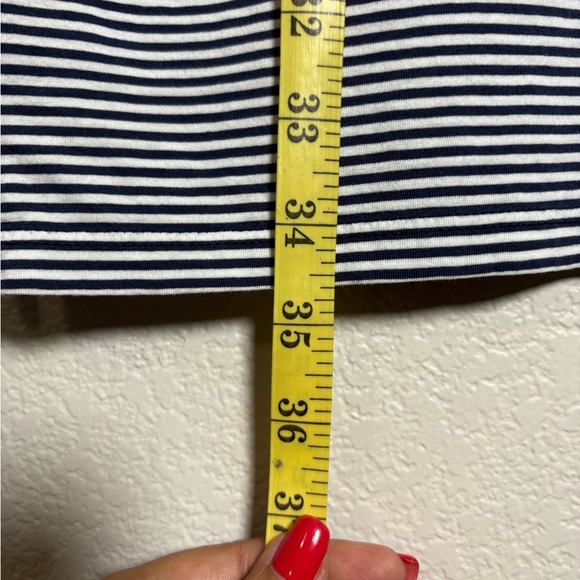 Renwick Navy/White Striped Peruvian Pima Cotton Polo Dress. Short Sleeve - Picture 4 of 9